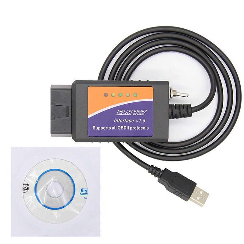 Автосканер ELM327 USB диагностический кабель с переключателем (FoCCCus FORScan)
