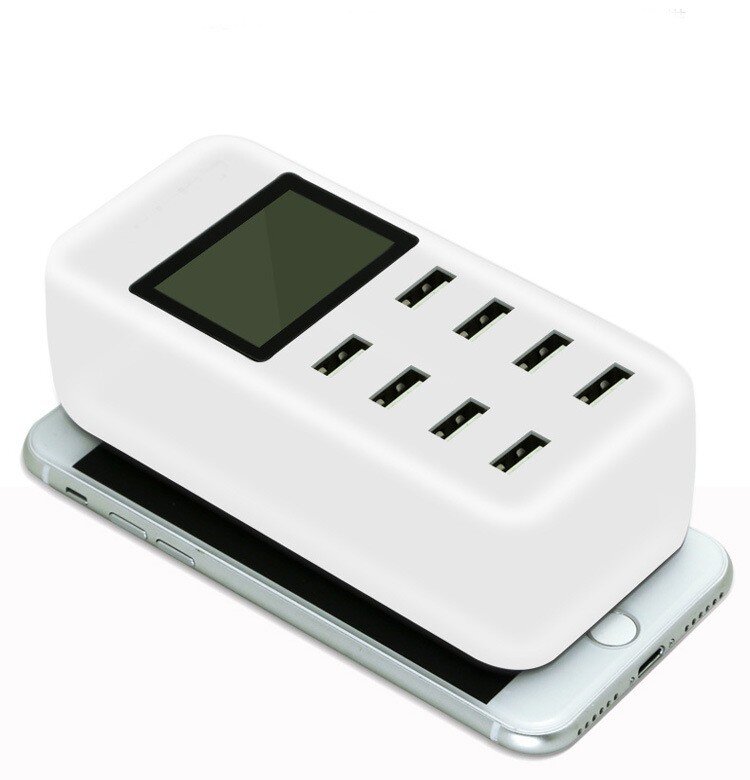 Зарядное устройство на 8 портов USB с ЖК-дисплеем  (4)