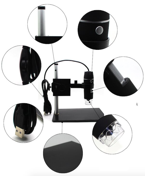 Портативный цифровой USB-микроскоп 500х на подставке  (5)