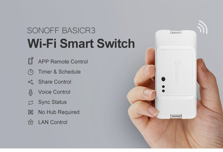 Беспроводной WiFi коммутатор Sonoff Basic R3  (5)