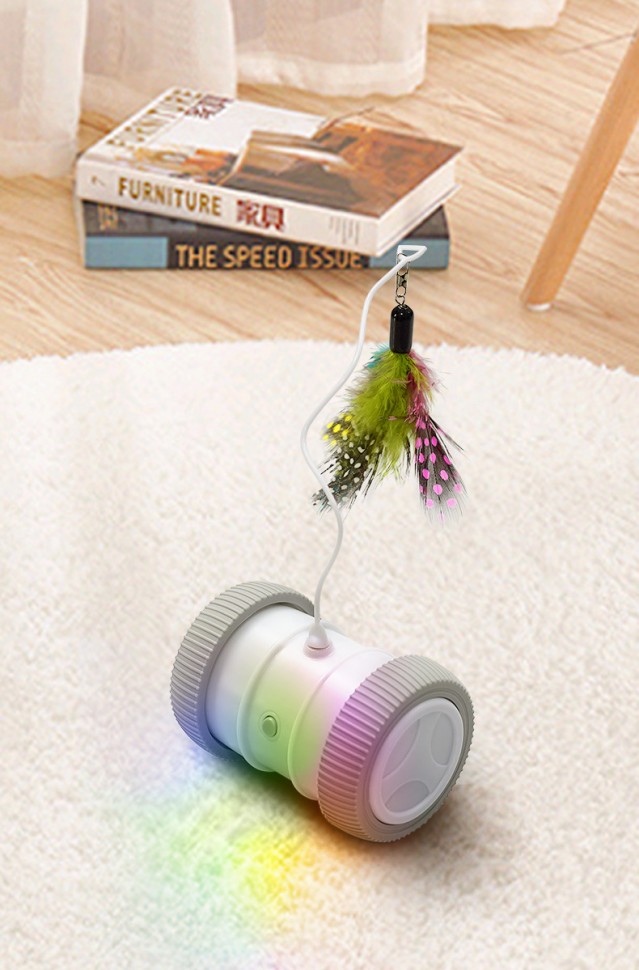 Интерактивная игрушка-каталка для кошек с подсветкой