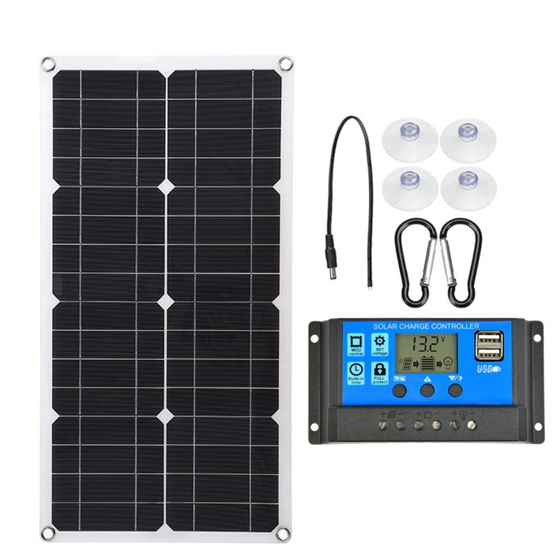 Солнечная панель с контроллером заряда (28*54 см/100W/60A)