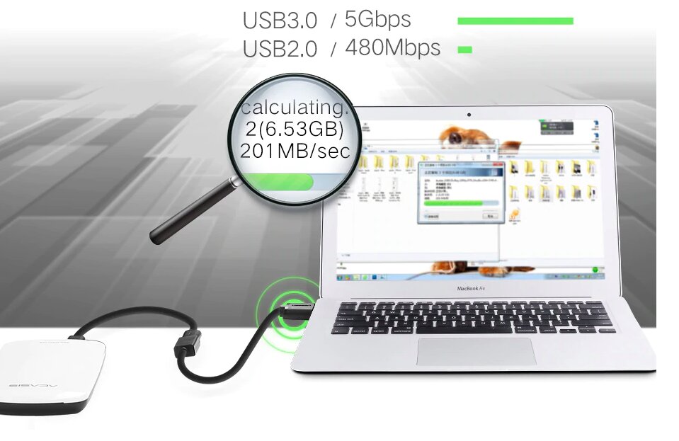 Кабель-удлинитель uGreen USB 3.0 A(m) - USB 3.0 A(f), 1.5м  (5)