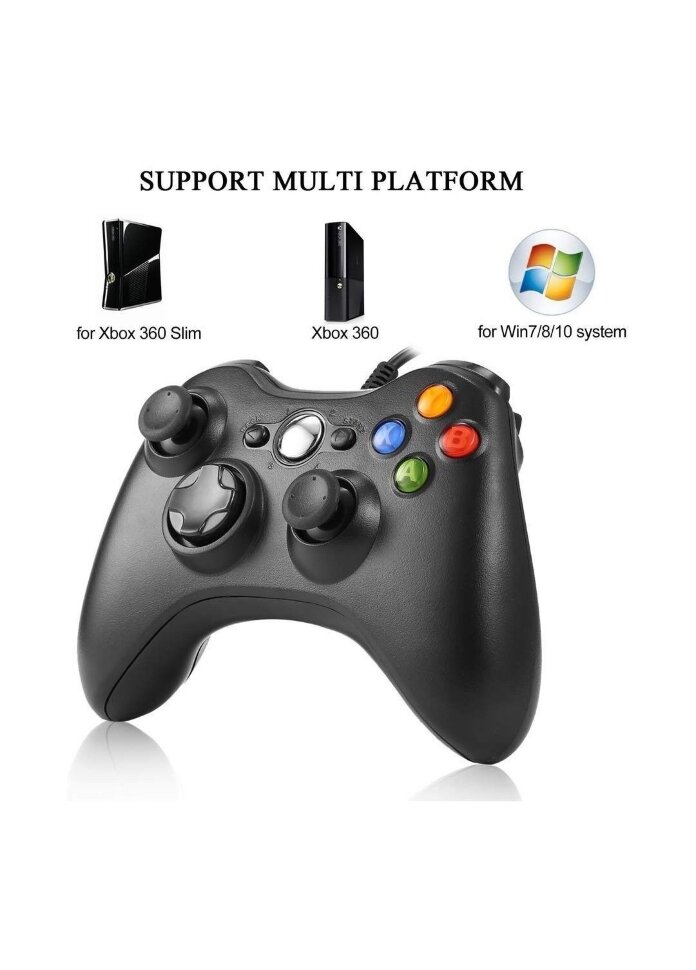 Джойстик (геймпад) проводной для Xbox 360 и PC Черный (2)