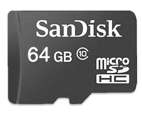 Карта памяти SanDisk microSD HC class 10 64GB