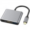 Адаптер - переходник 3 в 1 Type-c - HDMI 4K / USB 3.0  / Type-C