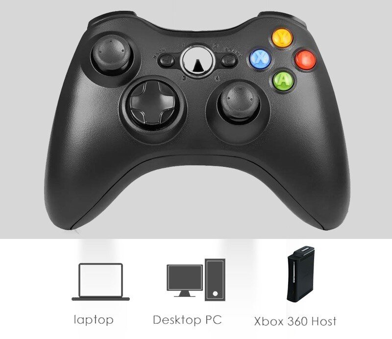 Джойстик (геймпад) беспроводной для Xbox 360, PS3 и PC Черный (2)