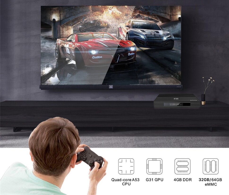 Smart TV приставка A95X F2 4Gb + 64Gb Wi-Fi 2.4G/5G  (3)