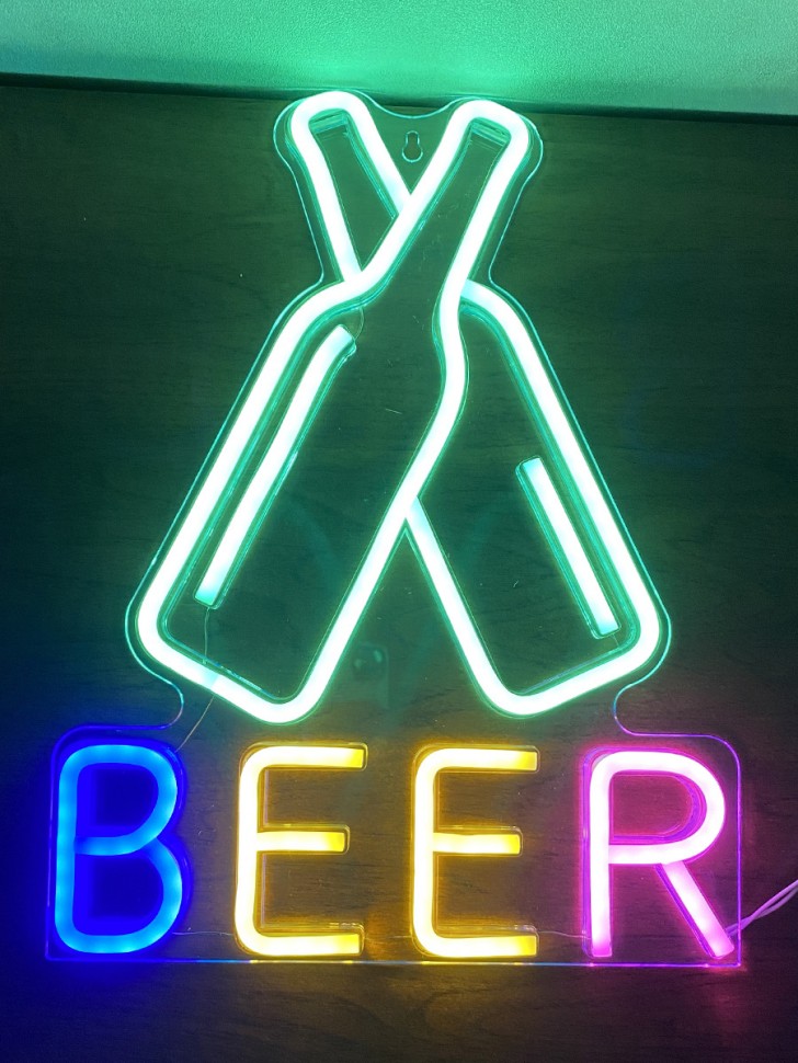 Неоновый светильник / Неоновая вывеска "Beer Пиво"