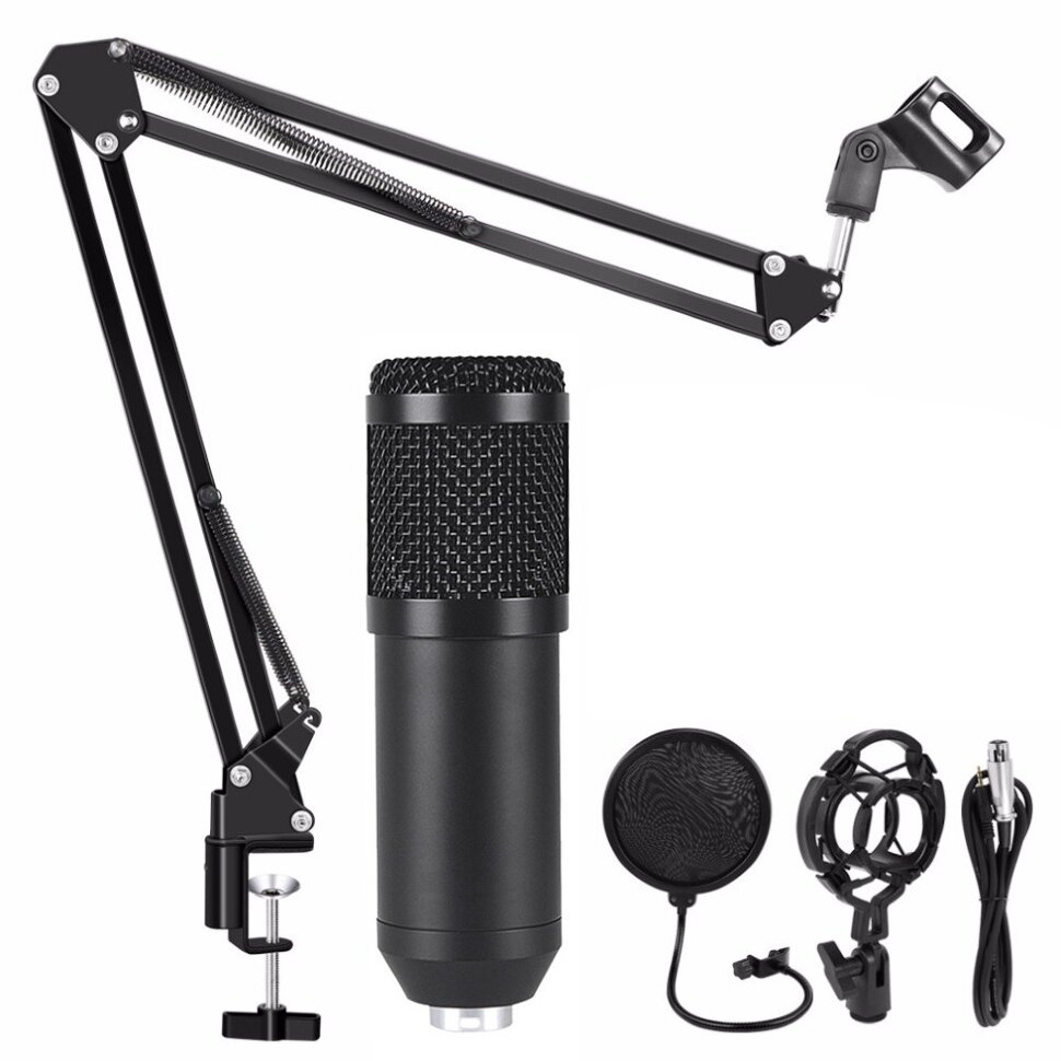 Микрофон студийный конденсаторный BM 800 с подставкой Черный (3)