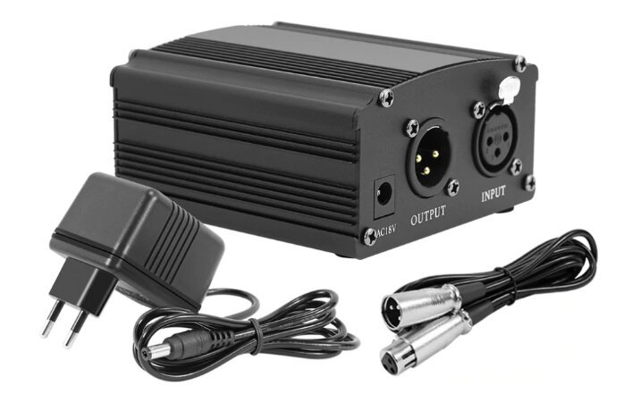 Комплект: конденсаторный микрофон BM800 (черный/серебро), фантомное питание, кабель XLR, подставка