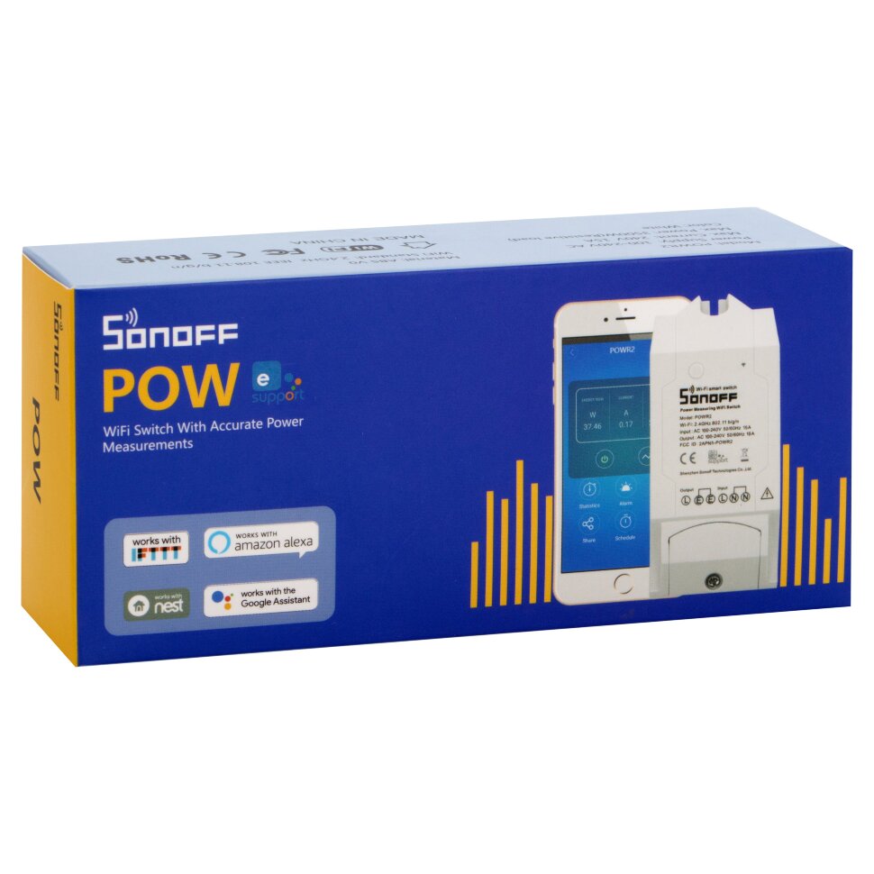Умный выключатель беспроводной (WiFi) Sonoff POW R2 с контролем мощности  (2)