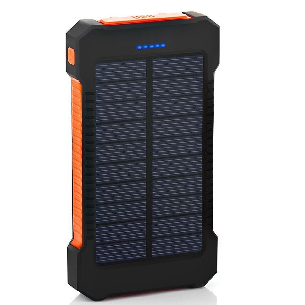 Power Bank с солнечной батареей (внешний аккумулятор) Оранжевый (1)