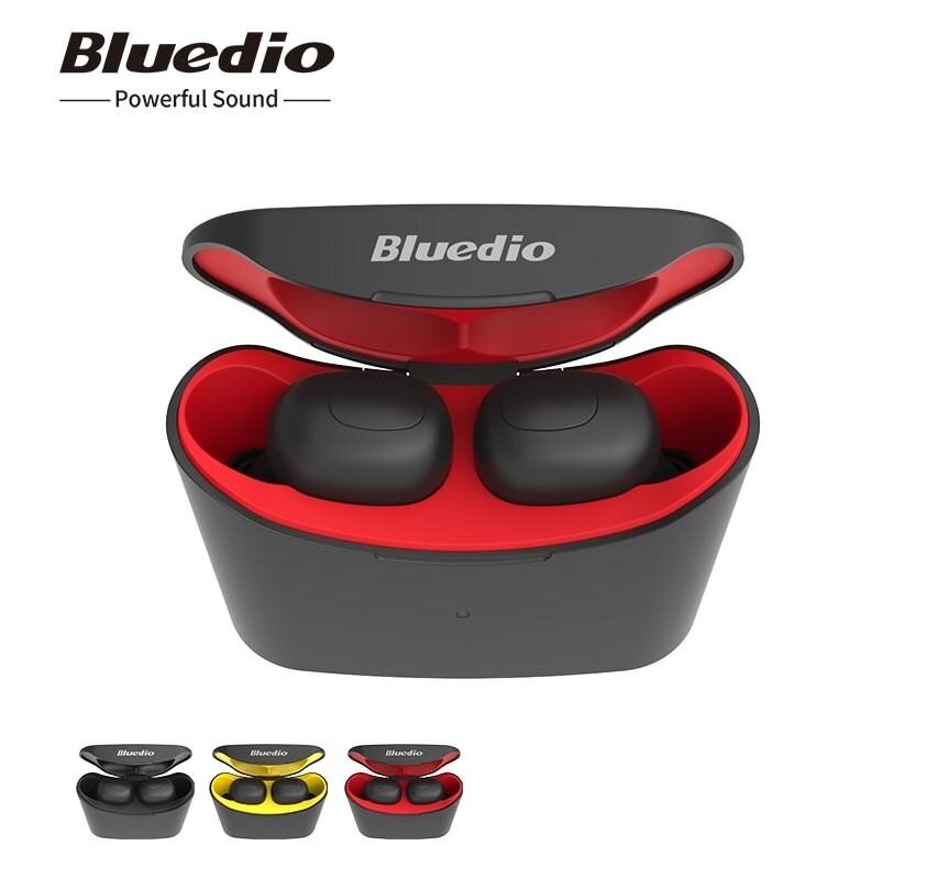 Беспроводные наушники Bluedio T-elf mini TWS Черный, Красный (5)