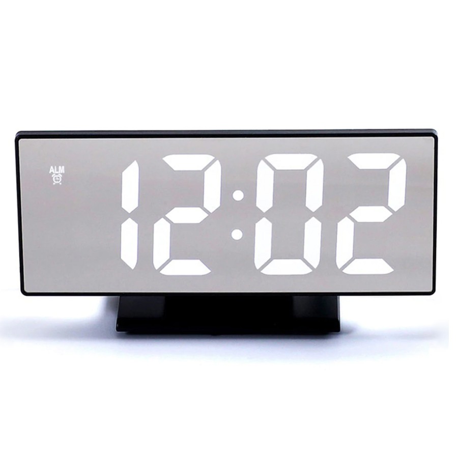 Светодиодные зеркальные многофункциональные часы-будильник