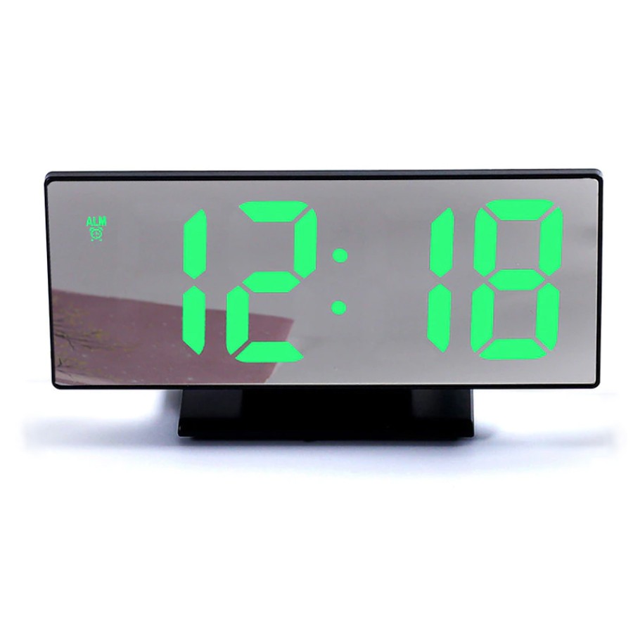 Светодиодные зеркальные многофункциональные часы-будильник