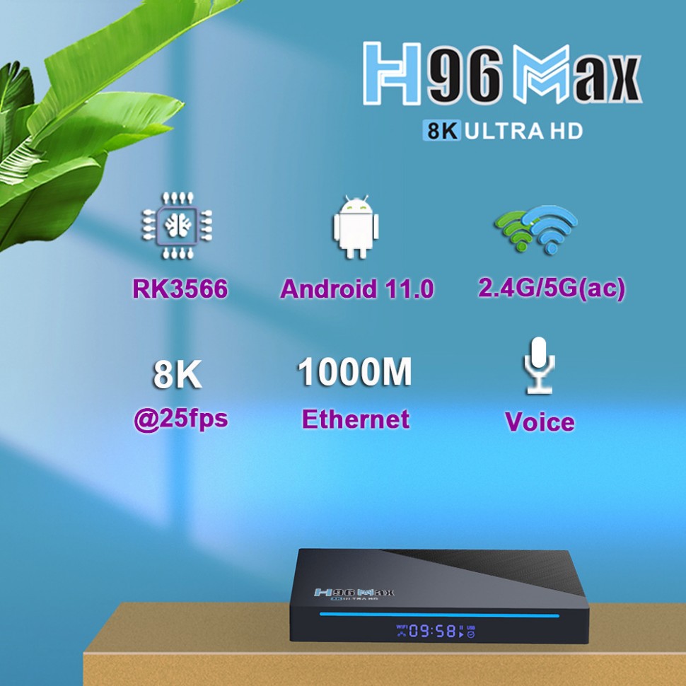 Smart TV приставка H96MAX RK3566 4Gb + 32Gb