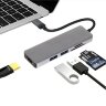 Переходник Type-C to HDMI 5 в 1 (USB 3.0 HDMI TF SD CARD) для MAC  (1)