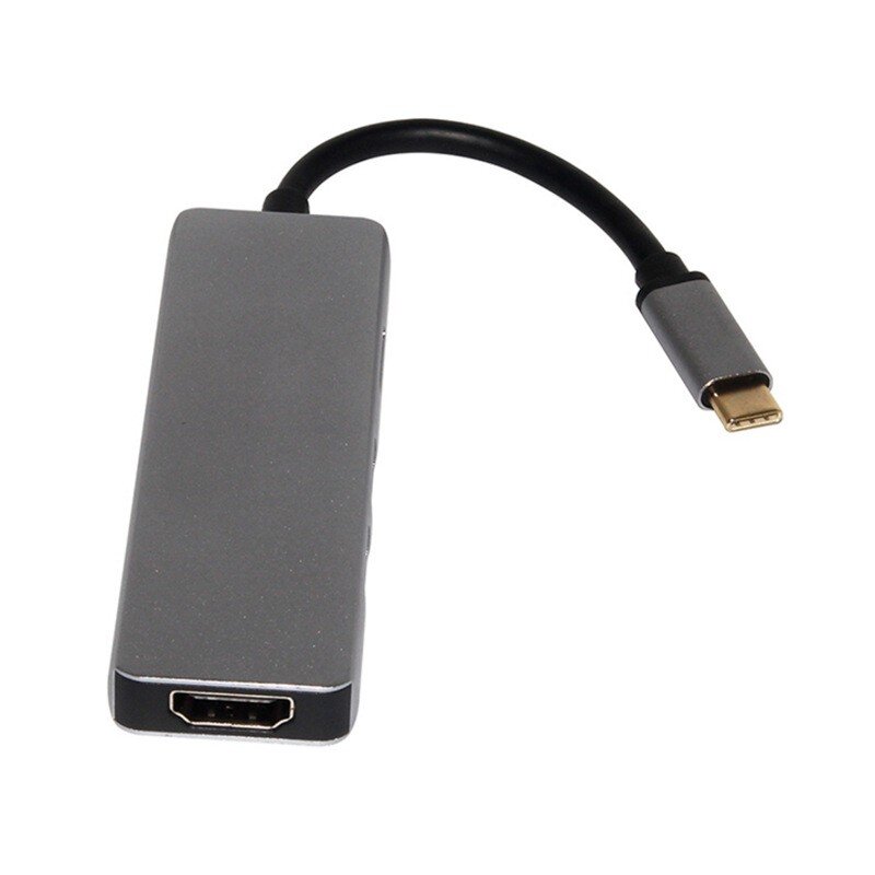 Переходник Type-C to HDMI 5 в 1 (USB 3.0 HDMI TF SD CARD) для MAC  (5)