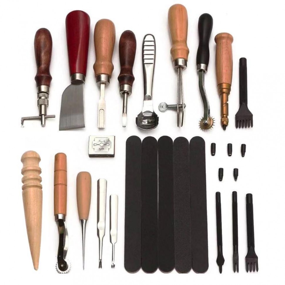 Набор инструментов для выделки кожи (19 предметов)