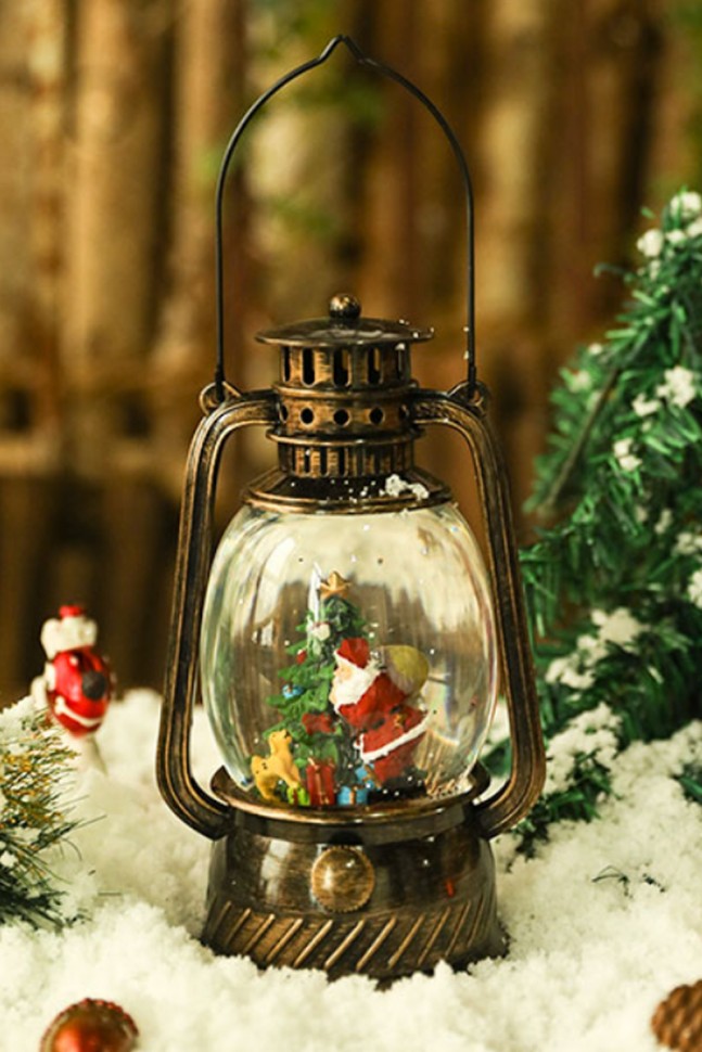 Декоративный новогодний фонарь "Дед Мороз у елки" CFL-2
