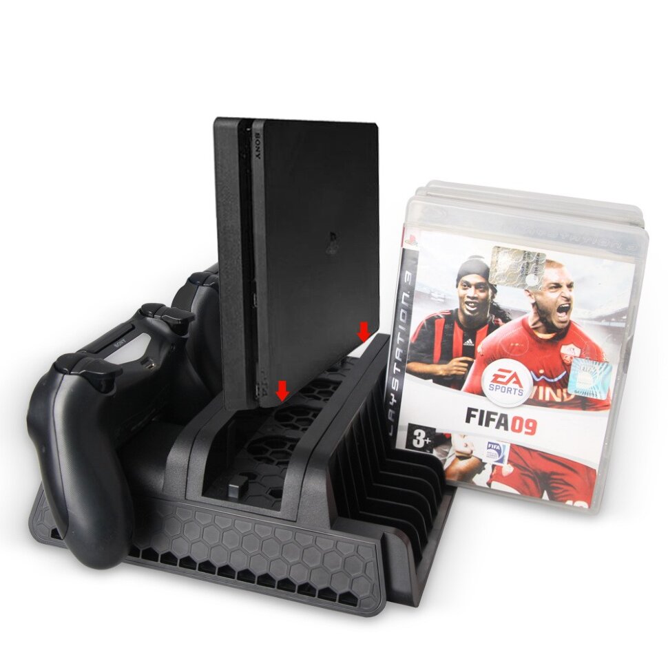 Стенд (подставка) для PS4/PS4 Slim с функцией охлаждения и зарядки для 2-х DualShock 4  (3)
