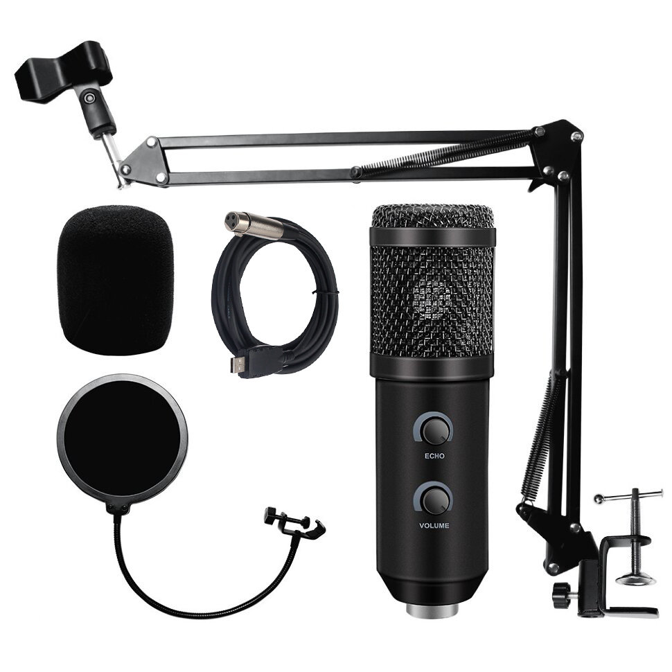 Конденсаторный студийный микрофон BM 900  с подставкой Черный (2)