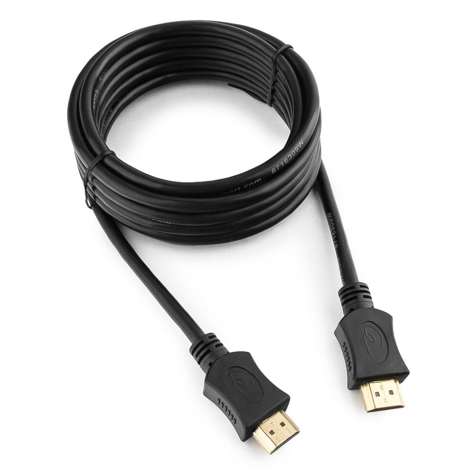 Кабель HDMI Cablexpert, 3м, v2.0 19M/19M позол.разъемы  (2)