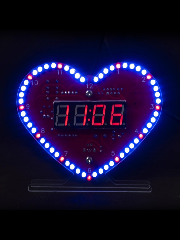 DIY Набор для пайки Часы Сердце